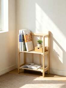 3-Tier Solid Wood Bookshelf, Stable Space-Saving Freestanding Storage Rack, For Home Office Study Bedroom Book & Sundry Storage, Suitable For Students And Office Workers - Multicolor - View 7