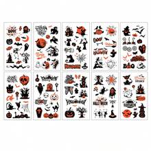 10pcs Dark Gothic Halloween Decorative Stickers Mixed Witch Skeleton Vampire Jack-O-Lantern Design Waterproof Stickers For Glass Surface Luggage Desktop Cosplay Party Atmosphere Decoration - View 10