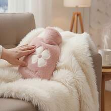 (Thickened Inner Bag And Velvet Cover 2-Piece Set) 950ml/33.71oz Hot Water Bottle - Thickened Refillable PVC Material, Washable Soft Velvet Surface, Portable For Hands And Feet, Perfect For Winter, Multiple Colors Available - Multiple Styles - View 4