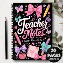 A5 Teacher Notebook For Women 1Pc, Cute Teacher Notes Journal With Planner Notebook Ideas Plans To-Do, Inspirational School & Classroom Notebook, 50 Pages 25 Sheets, Gift For Teachers - A5 - View 4