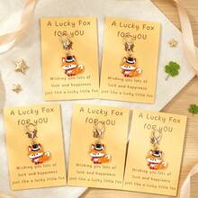 5pcs Cute Lucky Fox Keychains, Suitable For Backpacks, Phones, Coin Purses, Car Keys, Ideal Gifts For Birthdays, Festivals, Christmas, Thanksgiving - Multicolor - View 2