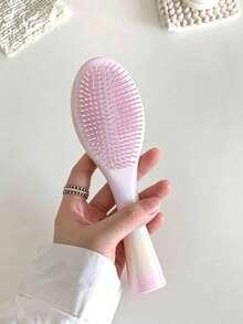 1pc Dual-Function Detangling Comb, Wet & Dry Use - Soft Massage Design, ABS Plastic Handle, Suitable For All Hair Types, Reduces Tangling And Frizz, Improves Scalp Health, Perfect As A Small Gift, Home Essential, Daily Use, Convenient For Travel, Hollow Comb, Attractive Hair Comb, Fluffy Massage Tooth Large Arc Comb, Halloween Gift, Christmas Gift - A - View 3