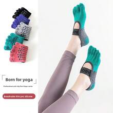 Open Back Strap Non‑Slip Pilates Socks With PVC Silicone Grips, Lightweight Breathable Split Toe Socks For Yoga Pilates Ballet Dance Home Workout, Multiple Colors, Anti‑Slip Toe Socks For Indoor Fitness, Improve Balance & Stability On Smooth Floors - Multicolor - View 3