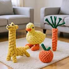 5pcs Dog Chew Toys, Multiple Styles, Random Design, Random Color, Pet Chew Interactive Play Rope Knot Toys, Suitable For Small And Medium Dogs, Essential Pet Accessories, Dog Rope Toys - Multicolor - View 3
