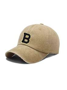 1 pieza Gorra de béisbol unisex con 26 letras vintage lavada, gorra casual ajustable con protección solar, adecuada para uso diario al aire libre en todas las estaciones, viajes y streetwear - Caqui - Ver 10
