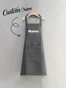 Customizable Name Apron - Durable And Comfortable Neutral Kitchen Workwear, Easy To Care For, Practical Design With Pockets And Adjustable Shoulder Straps, Perfect For Cooking Enthusiasts - Multicolor - View 15