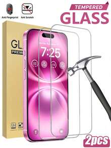 2片裝 [2026新款] 9H 鋼化玻璃螢幕保護貼，相容 iPhone 18 Pro/18 Pro Max/17/17 Pro/17 Pro Max/17 Air/16/16 Plus/16 Pro/16 Pro Max/15/15 Pro Max/14/14 Plus/13/13 Mini/12/12 Mini/11 Pro Max/X/XS/XR，高清透明防刮無氣泡 - 無色 - 查看 44