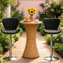 Komfortable Küche Hocker,Bar Hocker,Ess Hocker,Drehhocker Mit Verstellbarer Höhe(Nur Mit 2Pcs Hocker) - 黑色 - 查看 2