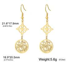 LIKGREAT 1pc Stainless Steel Tetragramaton Pendant Earring For Women Amulet Protection Earrings With Witch Knot Charm Jewelry - Fashion Series - View 13