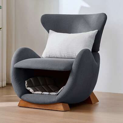 Designer-Loungesessel Im Walhai-Look – Haustierfreundlicher Loungesessel, Bietet Katzen Und Kleinen Hunden Einen Rückzugsort,Anti-Katzen-Kratz-Stoff,Einzelsofa, Wohnzimmer-Fernsehsessel
