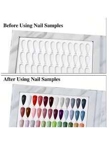 320 Color Nail Art Color Chart Album, Includes 360pcs Practice Fake Nails And 1-400 Numbered Stickers, Gel Nail Polish Color Chart, Suitable For Nail Salons, Gel Nail Polish Color Display Board, Nail Art Design Storage Book, Home Nail Art Practice Tool - Multicolor - View 9