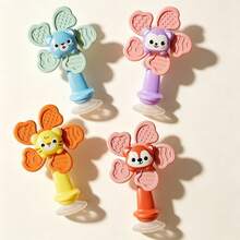 1pc Baby Infant Animal Suction Cup Rotating Toy, Textured Handle Design, Sensory Cognition Grasping Ability Rattle, Fine Motor Skills Training - Multicolor - View 8