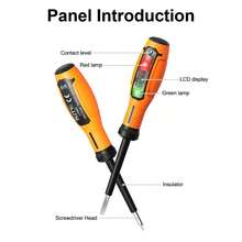 NJTY LY86D 2-In-1 Digital Voltage Tester Screwdriver, 12-250V AC Electrical Test Pen With LCD Display, Red/Green Dual-Color Indicator, LED Light, Circuit Breakpoint Detection, Ergonomic Rubber Grip - Multicolor - View 5