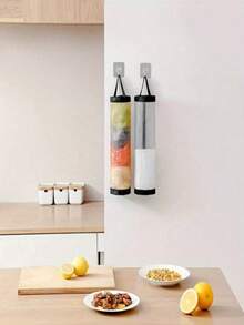 3/2/1pc Trash Bag Storage Hanging Bag, Wall-Mounted Drawstring Shoe Bag, Kitchen Plastic Bag Organizer, Woven Mesh Bag, Plastic Bag Storage Rack With Hanging Net, Suitable For School And Kitchen, College Student Storage And Organization (Random Color) - Multicolor - View 7