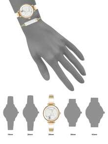 Anne Klein Women's Marble Texture Bracelet Watch Set, Gold Bracelet Quartz Watch - Gold 2 - View 7
