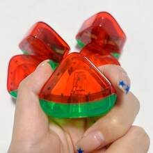 1pc Single-Hole Watermelon Shaped Pencil Sharpener, High-Quality Student Pencil Sharpener, Durable And Easy To Clean, With Lid To Prevent Mess, Compact Design, Suitable For Office And Home Desktop Stationery, School Manual Pencil Sharpener, Eyebrow Pencil Sharpener - Red and Green - View 1