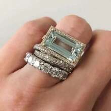 Vintage Geometric 3pcs Adjustable Stackable Exaggerated Ring Set, Women's Daily Fashion Gift Rings - Silver - View 2