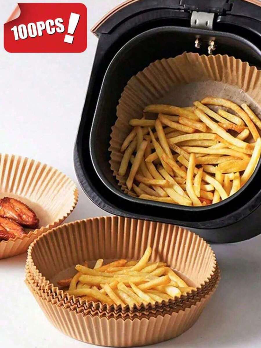 25/50/100pcs Air Fryer Paper Liners, Non-Stick Baking Paper, Suitable For Most Air Fryers, Air Fryer Kitchen, Air Fryer Paper Liners, Air Fryer