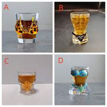 1pc Creative Glass Cup, Whiskey Cup, Bra Bikini Shape, Men's Chest Body Shape, Vodka Whiskey Beer Cup - Multicolor - View 5