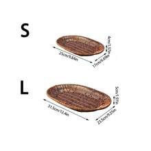 3pcs/2pcs/1pc Handmade Woven Rattan-Like Food Trays, Baskets For Snacks, Fruits, Bread, Fries, Fried Chicken, Picnic, Barbecue, Reusable Breakfast/Beverage Plates For Home Decor And Organization - Oval - View 10