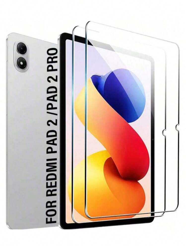 2片裝 Redmi Pad 2/ Pad 2 Pro/Pad 2 Pro 5G/ Pad 2 9.7, Pad Mini /POCO Pad X1/ M1 / Pad 7/7 Pro/ Pad 8/8Pro 平板電腦螢幕保護貼，9H 硬度防刮鋼化玻璃膜，相容手機殼，防刮高清晰透明無氣泡保護膜，平板電腦螢幕保護貼 - 無色 - 查看 50
