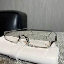 1 Pair Women's Y2K Cool Spicy Half-Frame Square Metal Glasses - Various - View 6