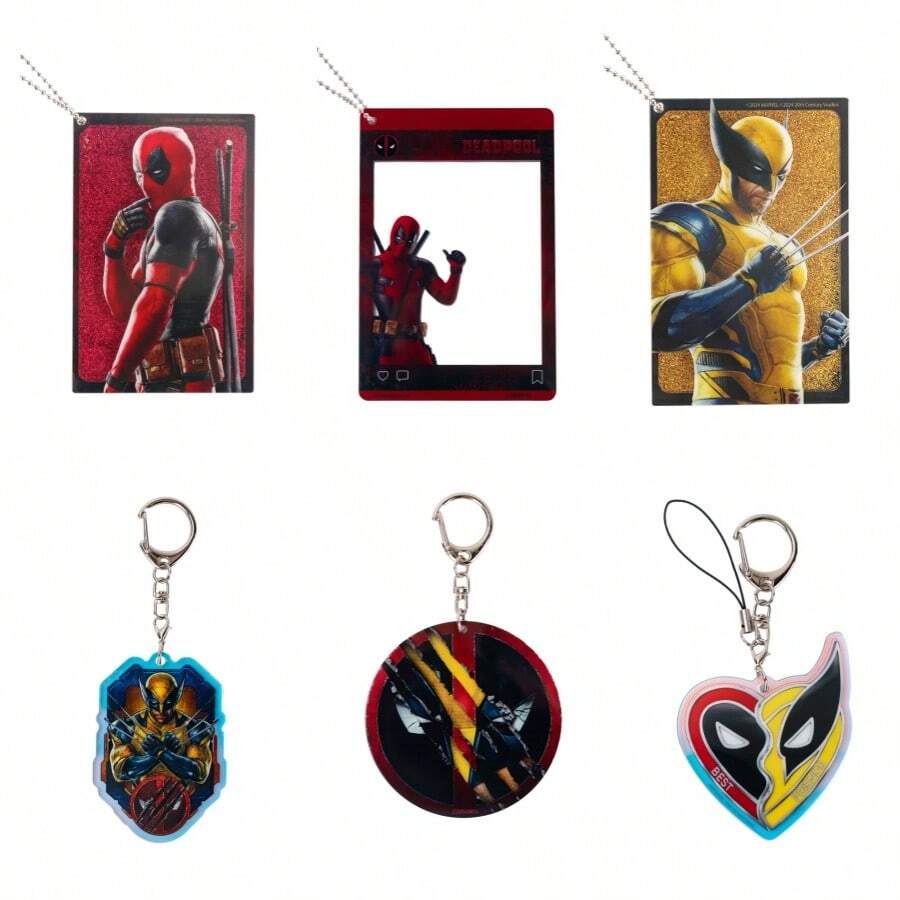 Mesuca 1 Set Marvel Deadpool & Wolverine Theme Hanging Decor Accessories, Multiple Designs Available, Smooth Acrylic Lightweight Portable Hanging Ornaments, Suitable For Suitcases, Backpacks - View 1