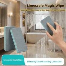 2pcs Glass Water Stain Magic Eraser Cleaning Brush, Household Bathroom Mirror Shower Tile Powerful Limescale Water Stain Water Mark Removal Tool, Multi-Functional Window Glass Cleaning Tool - A - View 1