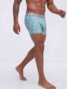 Snug League 3pcs/Pack Men's Fruit Print Briefs, Fashion, Elastic Waistband, Boxer Shorts - Multicolor - View 2