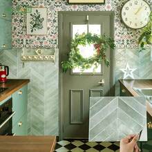 1/10/20pcs Waterproof Modern Geometric Herringbone 2D Textured Wall Panels DIY Tile, Modern Honeycomb Wall Stickers, Removable Self-Adhesive Wall Tile Decals, Suitable For Kitchen Bathroom Backsplash And Holiday Decoration - V-groove Tile - View 3