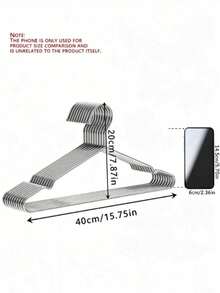 10/20/40pcs 304 Stainless Steel Hangers, Simple Solid Color, Suitable For Home Use - Default - View 6