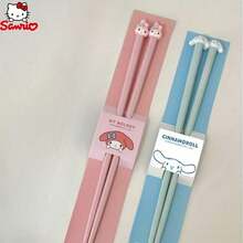 1 Pair Of Sanrio Hello Kitty, Yugui Dog, And Melody Chopsticks - Cute Anime Tableware Suitable For Daily Use And Collection, Iconic Dining (Holiday Gift) - View 5
