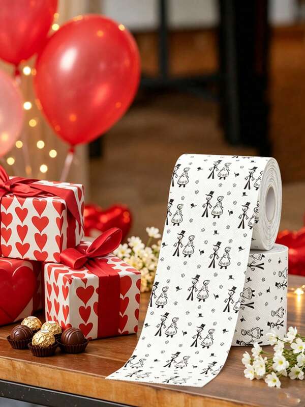 1 rouleau de papier toilette thème marié & mariée, papier toilette jetable noir & blanc pour mariage, convient pour la célébration de mariage et les cadeaux, décoration de la fête de mariage, décoration de la mariée, accessoires de mariage, cadeaux de mariage