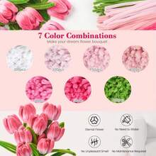 Pink Pipe Cleaners Flower Kit, 450pcs 7Colors Chenille Stems | Pipe Cleaners Bulk For DIY Crafts, Flower Making Kit, Soft Chenille Stems For Art Projects, Home & Party Decorations - Multi-color - View 5