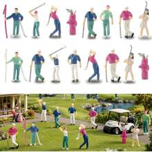 1:50 Hand Painted Mini Golfer Figurines, Tiny Golf Player Mini Figures With Golf Bag Flag, Dollhouse Mini Accessory, Mini Golf Diorama Layout Decor, Hobby Model Collection Gift(Random Color) - 1:50 Golf Ball Color Figure Set - View 9