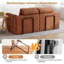 Convertible Folding Sofa Bed, Multi-Functional Sleeper Chair With Memory Foam And Back Support – Portable Futon Couch For Living Room, Bedroom, Or Small Spaces Brown - 棕色 - 查看 2