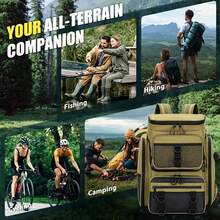 Multi-Scenario Lure Fishing Gear Backpack, 18 Pockets And Fishing Rod Holder, High-Density Waterproof Oxford Fabric, Honeycomb Breathable Back Pad With D-Ring, Large Capacity Gear Storage Space, Suitable For Outdoor Fishing, Hiking, Travel And Cycling - Multicolor - View 7