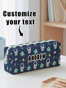 1pc Customized Name Corduroy Pencil Case, Can Be Customized According To Your Unique Design, Perfect For Children To Store Pencils, Print Your Own Name Or Print Your Sister's And Classmates' Names As Gifts To Give To Others - Multicolor - View 9
