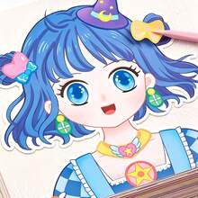 1PC Princess Dress Up Sticker Book For Kids, 50+ Pcs Reusable Fashion Outfit Stickers, Creative DIY Paper Doll Activity Set, Fun Travel Toy Gift For Girls - 1 Random Book - View 9