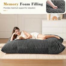 DDY-SHENHUI Oversized Convertible Bean Bag Chair – Your Cozy Spot For Relaxation & Family Time - 深灰色 - 查看 2