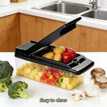 Multifunctional Vegetable Slicer, Kitchen Vegetable Cutter, Shredder, Slicer, Dicer, Grater All-In-One Machine, Multiple Blade Replacements With Storage Box And Hand Guard, Can Cut Potatoes, Onions, Carrots, Cucumbers, Tomatoes, Shred, Dice, Slice, Grate In Multiple Modes, Large Capacity Food Storage Box, Manual Fruit And Vegetable Cutting Tool, Kitchen Prep Tool, Salad And Cold Dish Ingredient Processing Tool, Practical Kitchen Utensil For Daily Cooking, Light Meal Salad Making, Fast Fruit And Vegetable Processing, Hand Guard, Easy To Clean And Detachable Vegetable Chopper - Multicolor - View 11