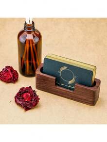 Tempat Kartu Nama Kayu dengan Slot Jari - Organizer Meja Elegan, Stand Pajangan Kartu Nama Profesional, Hadiah Sempurna untuk Hari Ayah - Beraneka warna - View 5