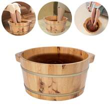 YUNRUX Wooden Foot Soak Basin, Foot Bath Bucket, Round Foot Bath Tub - 棕色 - 查看 11