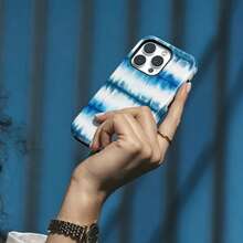 Blue And Teal Watercolor Ripple Texture Phone Case, Compatible With IPhone 17 16 15 14 13 12 11 Pro Max - Blue - View 3