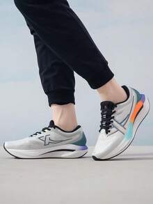 XTEP Men's Running Shoes Tan Cheng Max 26 Summer New Racing Training Mesh Running Shoes 976119110063 Moon Gray/Spring Green - Moon Lime/Fountain Green - View 4
