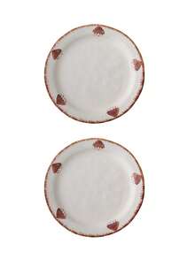 2pcs Hand-Painted Chestnut Ceramic Plates, Niche Design Handmade Matte Ceramic Single-Person Dining Tableware, Exquisite Home Breakfast Plate, Cake Snack Dish, Coffee Shop Afternoon Tea Cake Plate, Premium Gift Choice, Family Gathering Use - Multicolor - View 13