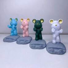1pc Cute Bear Shaped Phone Stand Decoration, Suitable For Phones And Tablets, Applicable For Desk, Bedside, Living Room, Study, Bedroom, Suitable As Birthday Gift, Graduation Gift And More - Multicolor - View 7