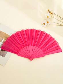 Portable Plastic Handheld Folding Fan, Suitable For Weddings, Parties, Wall Decor, Home Decor, Performance Props. DIY Fan. Party, Gift. - Multicolor - View 29