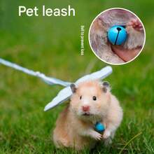 1PC Cute Angel Wing Small Pet Traction Rope Set Adjustable Escape Proof Harness Leash Lightweight Outdoor Walking Training Strap For Hamster Guinea Pig Chinchilla Squirrel Small Animal Travel Photo Prop Supplies - Multicolor - View 2