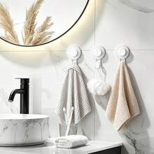 Shower Suction Cup Hooks, 33 Lbs Weight Capacity, Plastic Material. These Modern Shower Suction Cup Hooks Are Suitable For Kitchen And Bathroom Walls, Glass And Mirrors - Creamy White - View 8